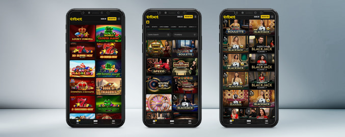 Κατάλογος live παιχνιδιών στο efbet casino live